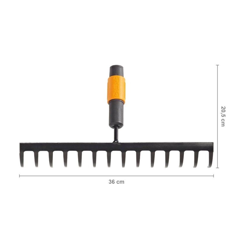 Fiskars Rake with 14 Prongs, Tool Head, Width: 36 cm,