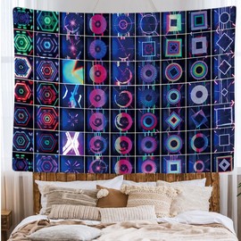 Ulticool - DJ Dance Background Background - Tapestry - 200 x 150 cm - Large Tapestry - Poster Decoration - Wallpaper - Canvas - Painting - Accessories Room Divider - Blue