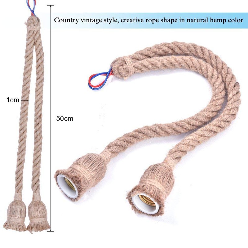 Rope Chandelier Pendant Light Ceiling Lamp E27 Base Lamp Cord