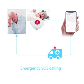 Tuya Zigbee Wireless Remote Call Button SOS/Emergency Button Caregiver Pager for Bed/Chair/Floor Mat Fall Alarm Patient Elderly Disabled Press for Help Caregiver/Nurse Alert System Work with Tuya Zigbee Hub