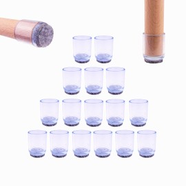 16 x Protective Caps for Chair Legs, Felt Chair Leg Caps, Felt Gliders for Chairs, Chair Leg Protectors, Furniture Gliders, Chair Socks, Chair Gliders (Round, Diameter 25 mm)