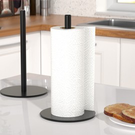 Black Paper Towel Holder Countertop, Free-Standing Kitchen Roll Holder, Stainless Steel Kitchen Towel Holder for Kitchen Rolls Organizer, Classic Fashion Kitchen Roll Dispenser