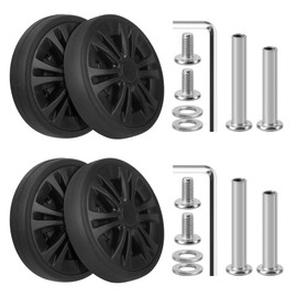 Domiella 4 PCs Luggage Replacement Wheels, OD 55 mm Swivel Caster Wheels, Wear-Resistant Rubber Suitcase Trolley Wheel Repair Kit