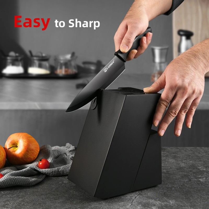 Kitchen Gift 15-Piece Black High Carbon Chef Steak Meat Cutting