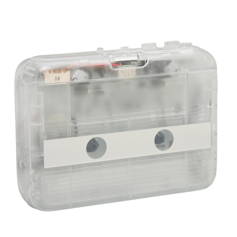 Cassette to MP3 Converter Multifunction Auto Reverse Transparent Retro Portable
