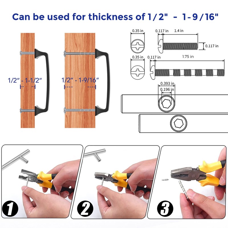 Ravinte 5 Pack Solid 5" Square Foot Arch Pulls Kitchen