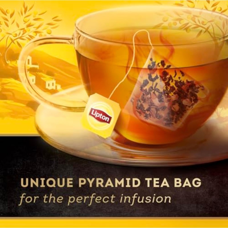 Lipton Black Tea Peach Mango, Pyramid Tea Bags, Flavored Teabags