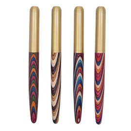 SIPLIV Vintage Wooden Calligraphy Pen Brass Wood Dazzling Colors Calligraphy Pen Medium Nib Fancy Pens Smooth Writing Pen for Office School Supplies