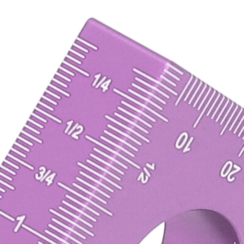 3in Right Angle Measure Ruler Thick Aluminum Alloy 45 Degree