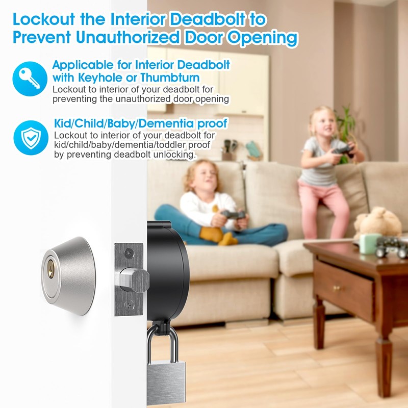 AST Round Deadbolt Lockout Device with Padlock and 3 Brass