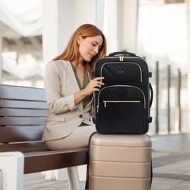 LOVEVOOK Travel Backpack Carry on Flight Approved 40L,Waterproof TSA Travel Essentials Personal Item Backpack for Women Men,Large Carry on Luggage Suitcase Travel Bag for Airplane with 3 Packing Cubes