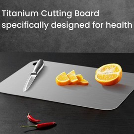 100% Pure Titanium Cutting Boards, Titanium Cutting Board for Kitchen, Safe, Non-Toxic, Durable and Long-Lasting, Double Sided Titanium Cutting Mat for Meat Fruit&Vegetable(290 * 200 * 1.2mm)
