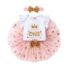 Ippopozzahah Baby Girl 1st/2 Birthday Outfits ONE Cotton Romper TuTu