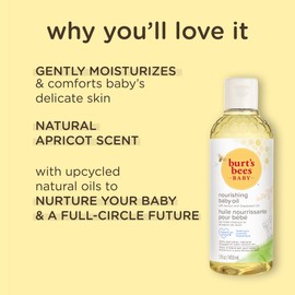 Burt's Bees Baby Nourishing Baby Oil, 100% Natural Origin Baby Skin Care, Paraben Free, Pediatrician Tested, 148ml
