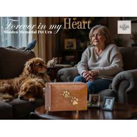 Handmade Rosewood Pet Urn for Keepsake Memorial of Dogs,Cats Wooden Urns for Pets Ashes | Handcrafted Two Paws Funeral Cremation Urn Box (Small- 6 x 4 x 2.75" - 40 Cu/In)
