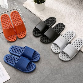 Colorful Non-slip Quick-Dry Bathroom Slippers Women's Slippers (FREE) Orange 5ea