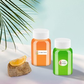 12 Pcs Small Bottles with Lids, 100ml Reusable Small Plastic Bottles, Empty Shot Bottles, Juice Bottles with Lids for Cosmetics, Spices, Liquids