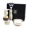 4 Pc Mens Shaving Kit 5 Edge Razor With Synthetic