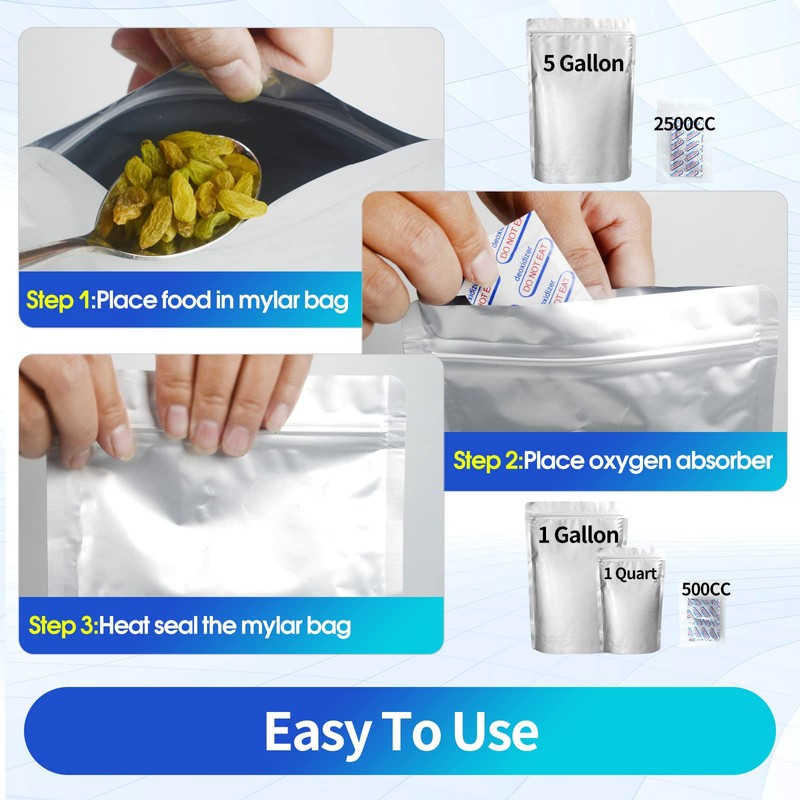 15 Mil 5 Gallon Mylar Bags for Food Storage with