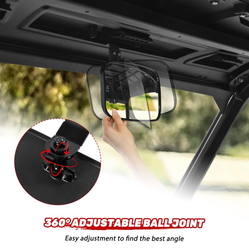 POKIAUTO UTV Side Mirrors Rear View Mirror Set for Polaris