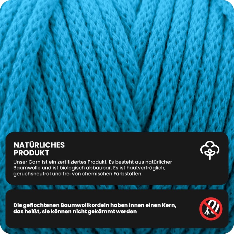 Netuno 1x Macrame Cord Braided Macramé Yarn Burgundy 5 mm