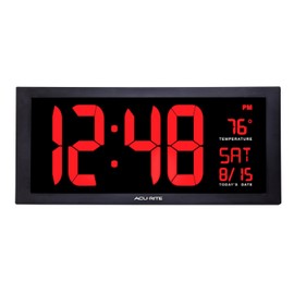 AcuRite 75100C 18-Inch Large Led Clock with Indoor Temperature