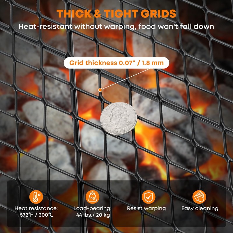 Stanbroil X-Marks Fire Pit Cooking Grate, Foldable Round Grill Grate