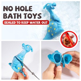 Hely Cancy Dinosaur Bath Toys for Toddler, No Hole Baby Bathtub Shower Water Pool Toys