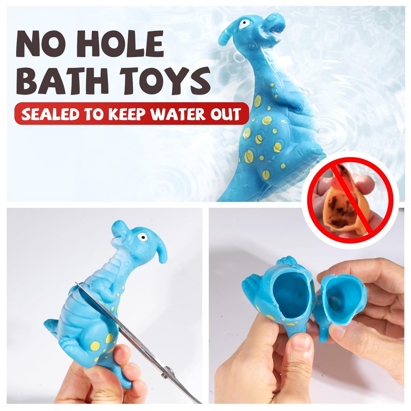 Hely Cancy Dinosaur Bath Toys for Toddler, No Hole Baby