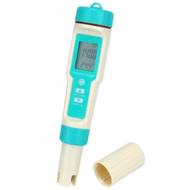 QWORK Multi-Parameter Water Quality Tester for Pools and Spas, Free Chlorine, pH, Salinity, ORP, TDS, EC, Temperature, High Accuracy