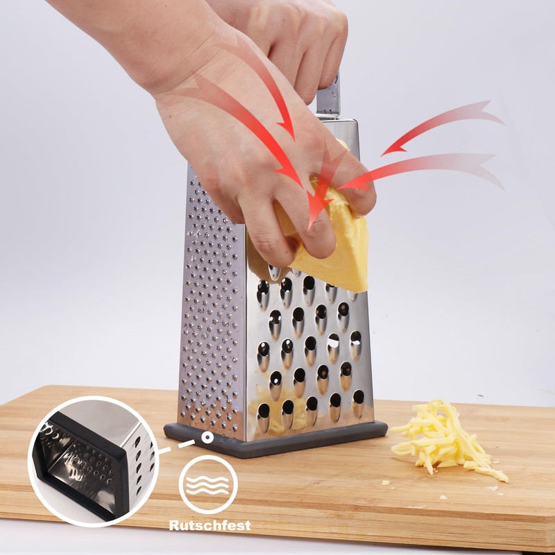 YC Kitchen Cheese Grater, Stainless Steel, Vegetable Slicer, Grater for