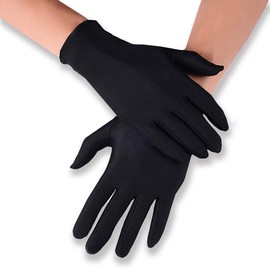 WHITE FANG NT016 Cloth Gloves, Protection, Rough Hands, Games, Gardening, Outdoors, Daily Goods, Men's, Women's, (01: Black)