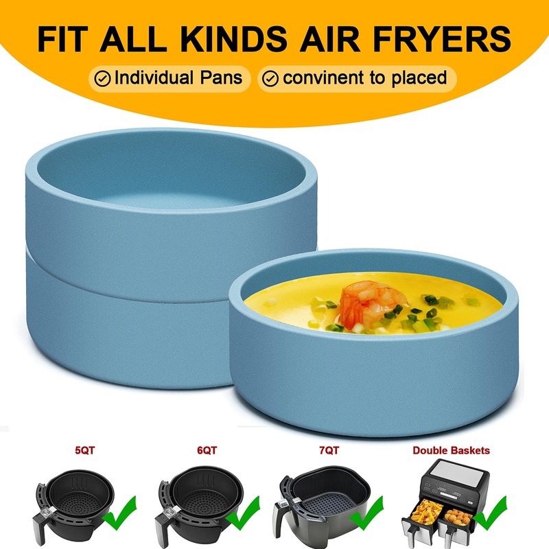 Dootafy 6 Pack Silicone Microwave Egg Cooker Air Fryer Egg