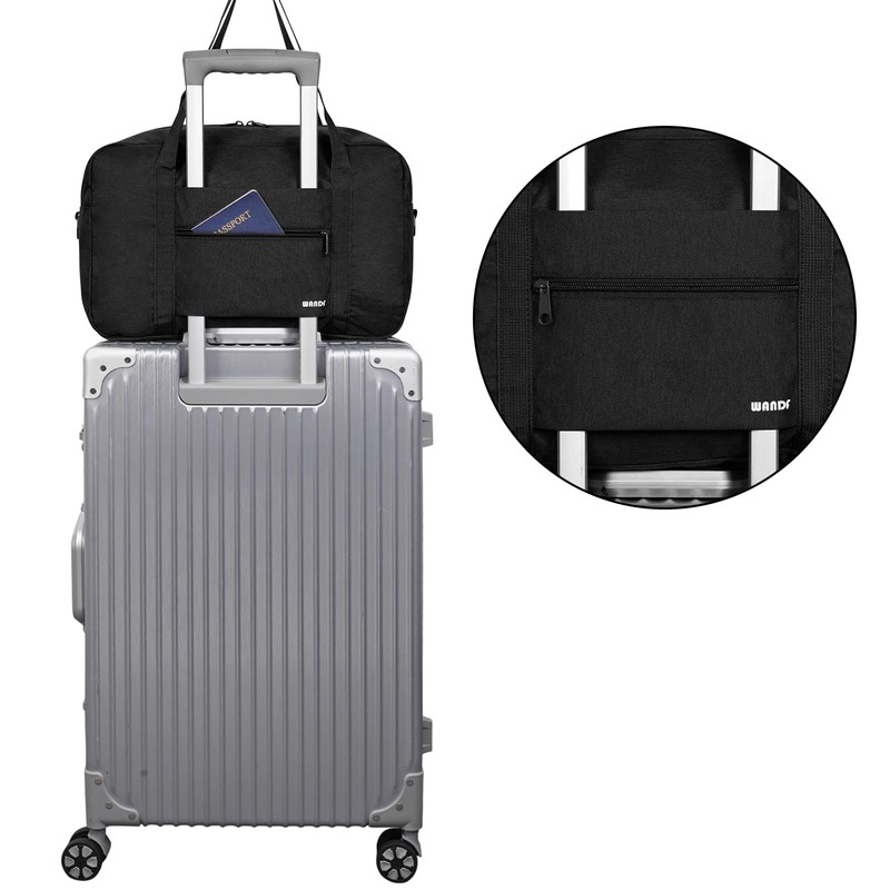 Denim Black 20L Foldable Underseat Travel Bag - Water-Resistant Hand