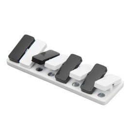 Piano Key Haptic Clicker Toy, Zinc Alloy Metal Poker Push Card Fidget Slider Toy, Compact Magnetic Metal Fidget Slider Toys (White)