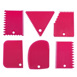 Lovelysp 6 Pieces of Plastic Clay Scraper, Carving Soft Clay Engraving Knife, Clay Scraper,Industrial Clay Scraper, Engraving Tool, Pottery Tool(Rose red)-1 Set.