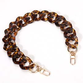 AIERSA Purse Charm Chain for Handbags,18in Short Bag Chain Strap for Purse,Acrylic Bag Shoulder Chains,Decorative Replacement Accessories Chains for DIY Crafts-Leopard Print