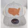 Local Crowns USA Leather Patch Trucker Heather Gray Snapback hat