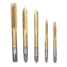 5 Piece Tap for Machine Tools Drilling / Taps / Countersink Set M3 M-4 M5 M6 M8 (Titanium Coated)