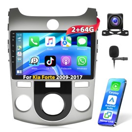 Motorsi [2+64G] Car Stereo Radio for KIA Forte 2009-2017 with Carplay Android Auto 9" Touch Screen Android Audio with GPS Navigation Mirror Link RDS/FM Bluetooth Hi-Fi Backup Camera MIC