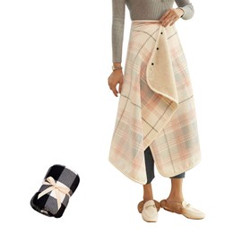 Throw Blanket, Large, Button, Stylish, Fluffy, Scandinavian Cute, Winter, Should, Warm, Anti-Cold, Antibacterial, Odor-Resistant, Anti-Static, Washable, Checkered Pattern (Pink Rate)