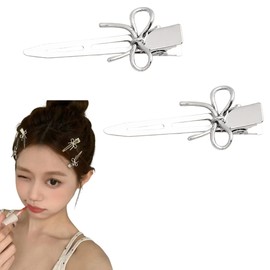 Metal Bow Hair Clip for Women Girls Bow Barrette Hair Clips for Teen Girls Metal Duckbill Hair Clips for Curly Hair Bowknot Hair Clip for Hair Accessories Ornaments for Women 2PCS