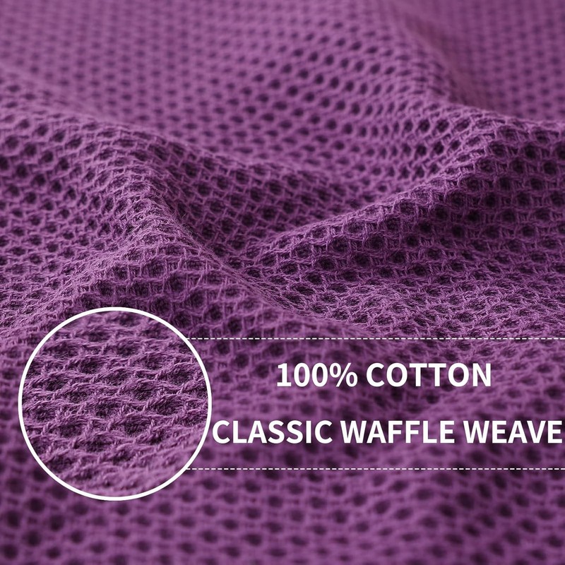 LEIAOLY 100% Cotton Waffle Weave Kitchen Dish Cloths, Ultra Soft