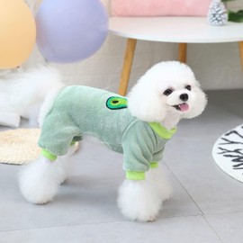 Dog Sweater Dog Clothes Fleece Dog Woolen Sweater Winter Warm Sweater Shirt 4 Legs Jumpsuit Pajamas Fruit Simple Sweater for Small Dog Medium Dog Cat (Green, XX-Large)