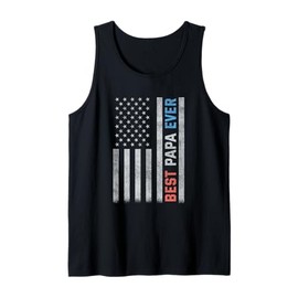 Mens Best Papa Ever US American Flag Father's Day Father Dad Gift Tank Top