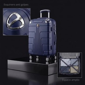 Maleta Jony ABS003 34.5cm de ancho x 52.5cm de alto x 20cm de profundidad color azul oscuro