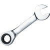 Leliafleury Short Combination Ratcheting Wrench Stubby Ratchet Spanner Mini Open