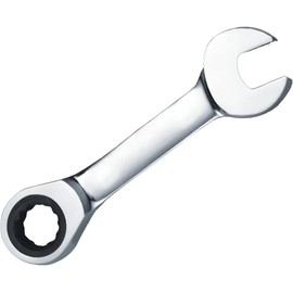 Leliafleury Short Combination Ratcheting Wrench Stubby Ratchet Spanner Mini Open End Spanner Small Metric Home Tools for Repair Bicycle (9mm)