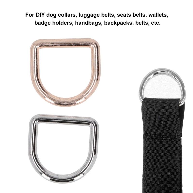 120Pcs Metal D Rings Seamless Interface Strong Load Bearing Gold
