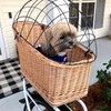 Wiklibox Natural Wicker Dog Bike Basket - 100% Organic Rattan